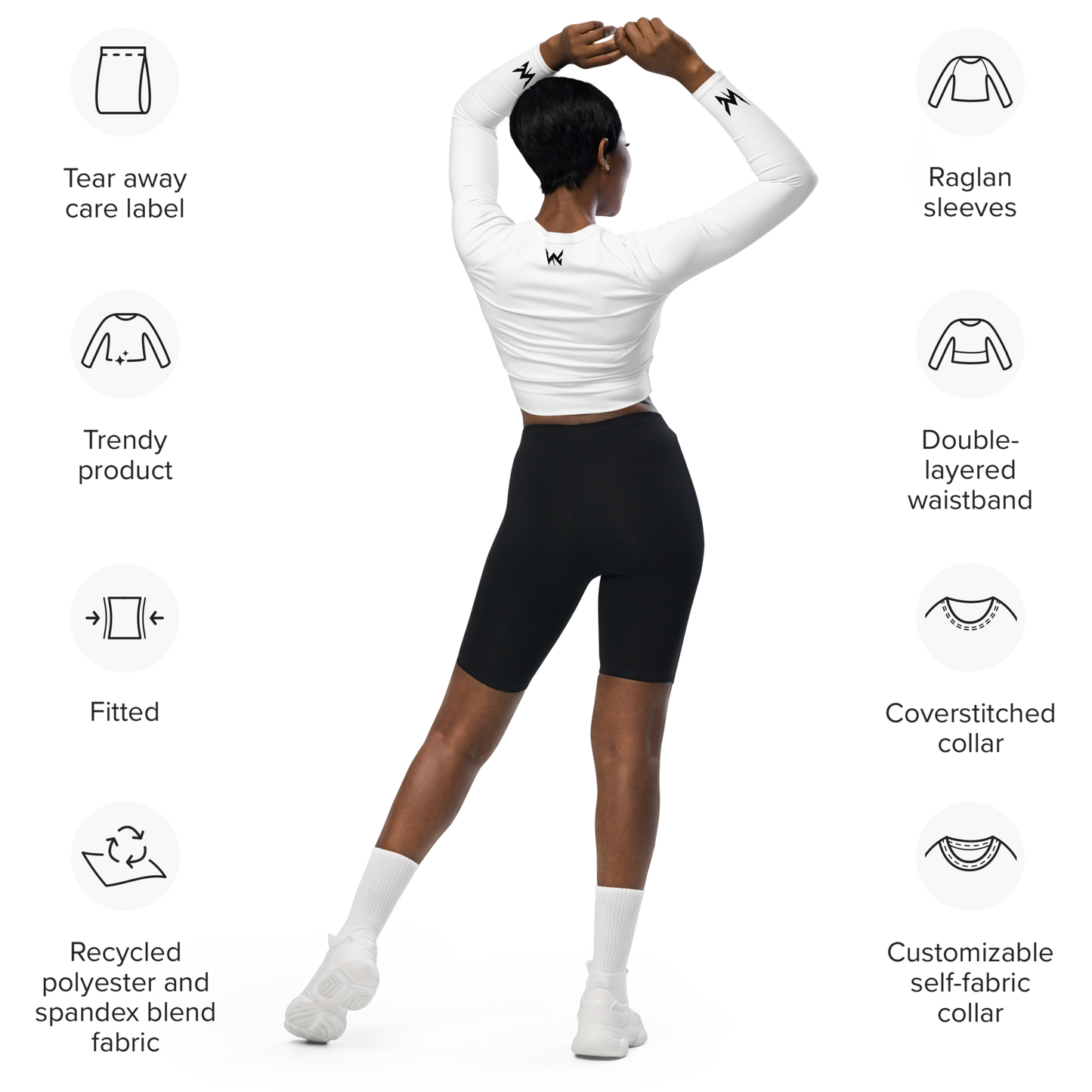 (D1) Crop top sport long-sleeve