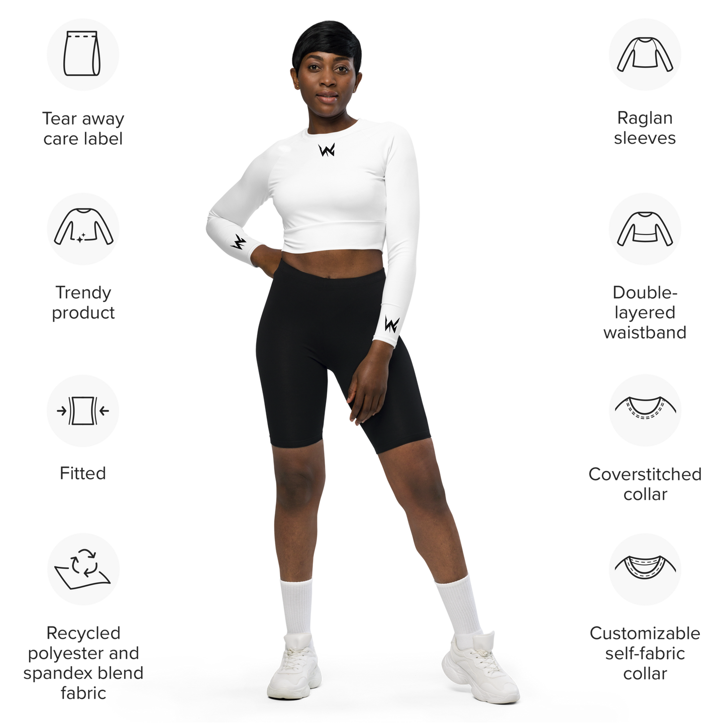 (D1) Crop top sport long-sleeve