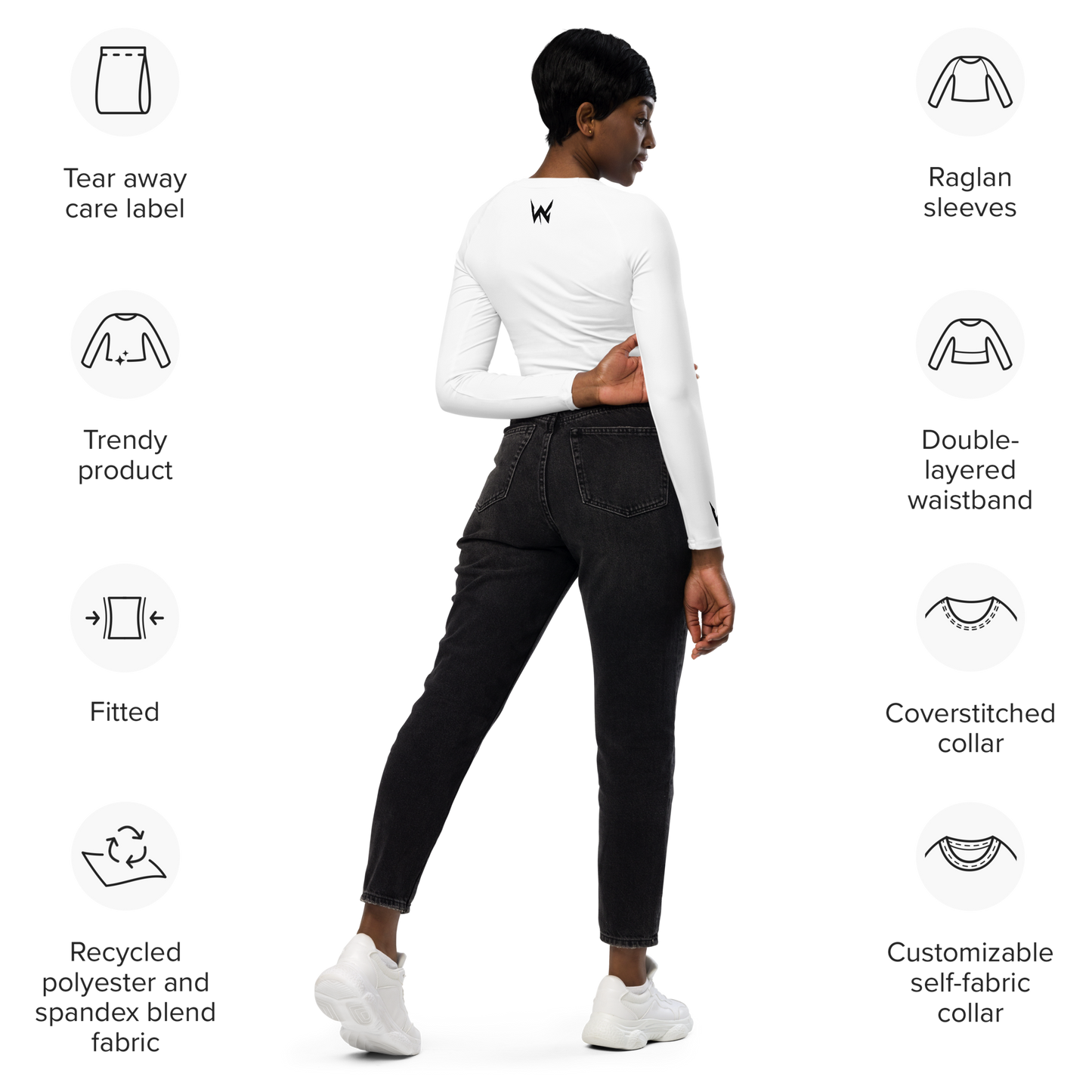 (D1) Crop top sport long-sleeve